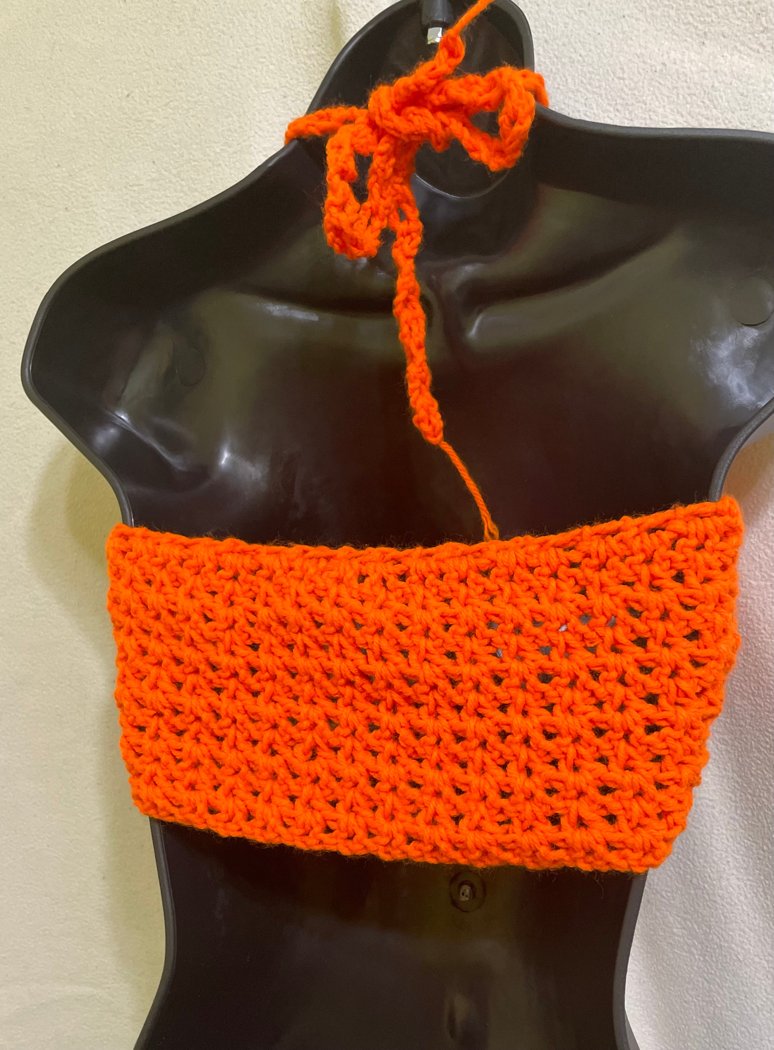 Women’s Crochet Halter Bikini Swim Top Adjustable