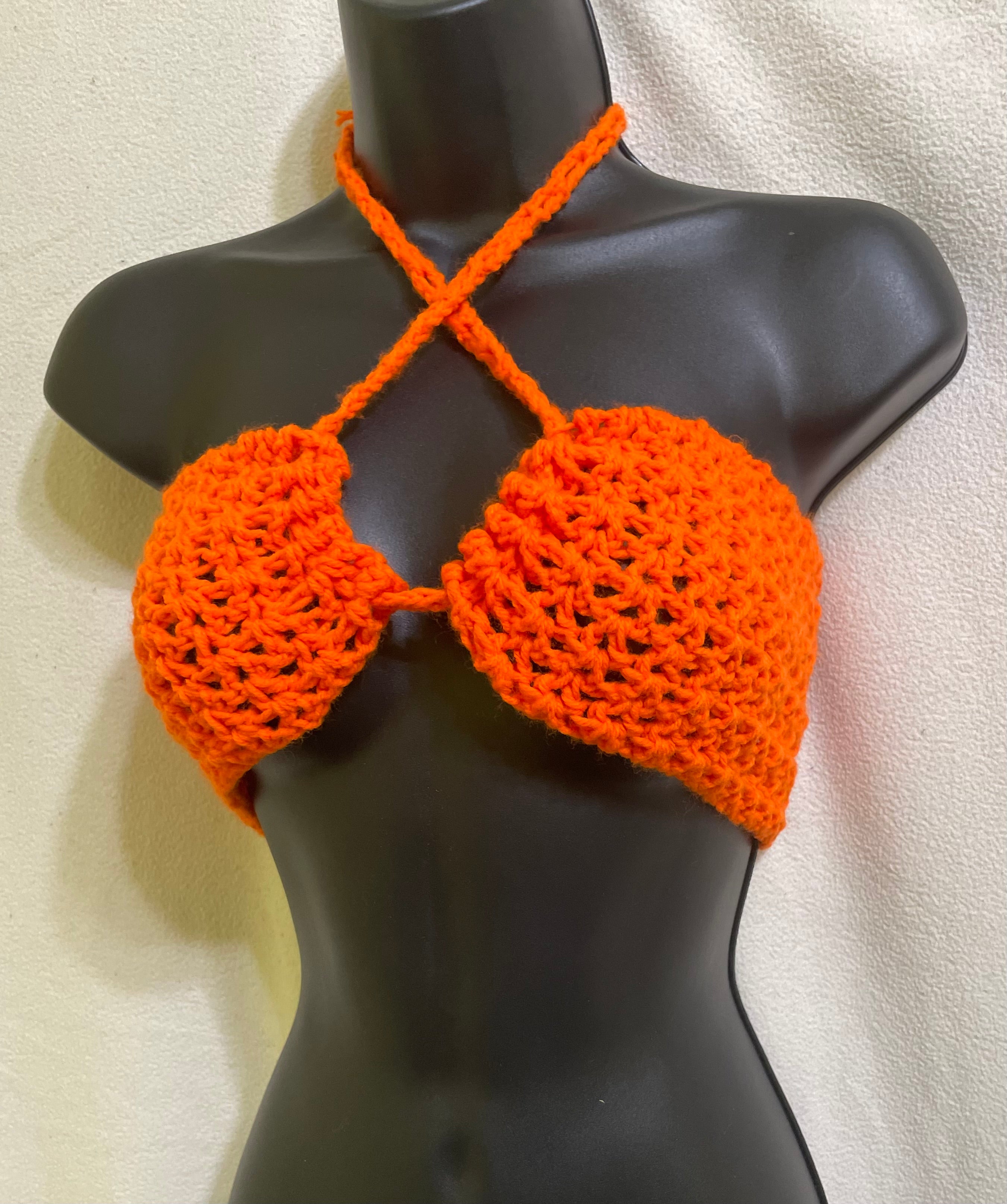 Women’s Crochet Halter Bikini Swim Top Adjustable